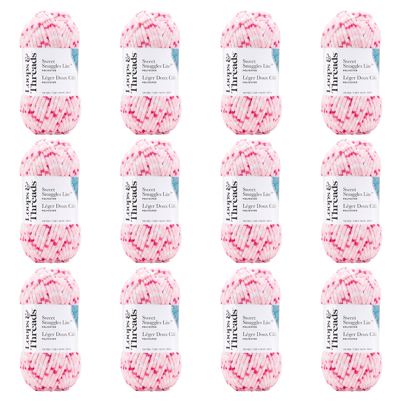 12 Pack: Sweet Snuggles Lite™ Variegated Striped Yarn by Loops & Threads®
